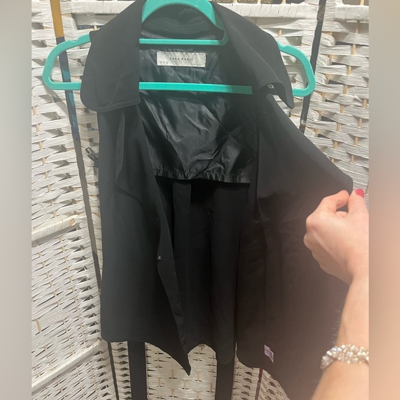 ZARA Black Sleeveless, Wrap Tunic Top with Tie-Waist Small - Picture 4 of 11